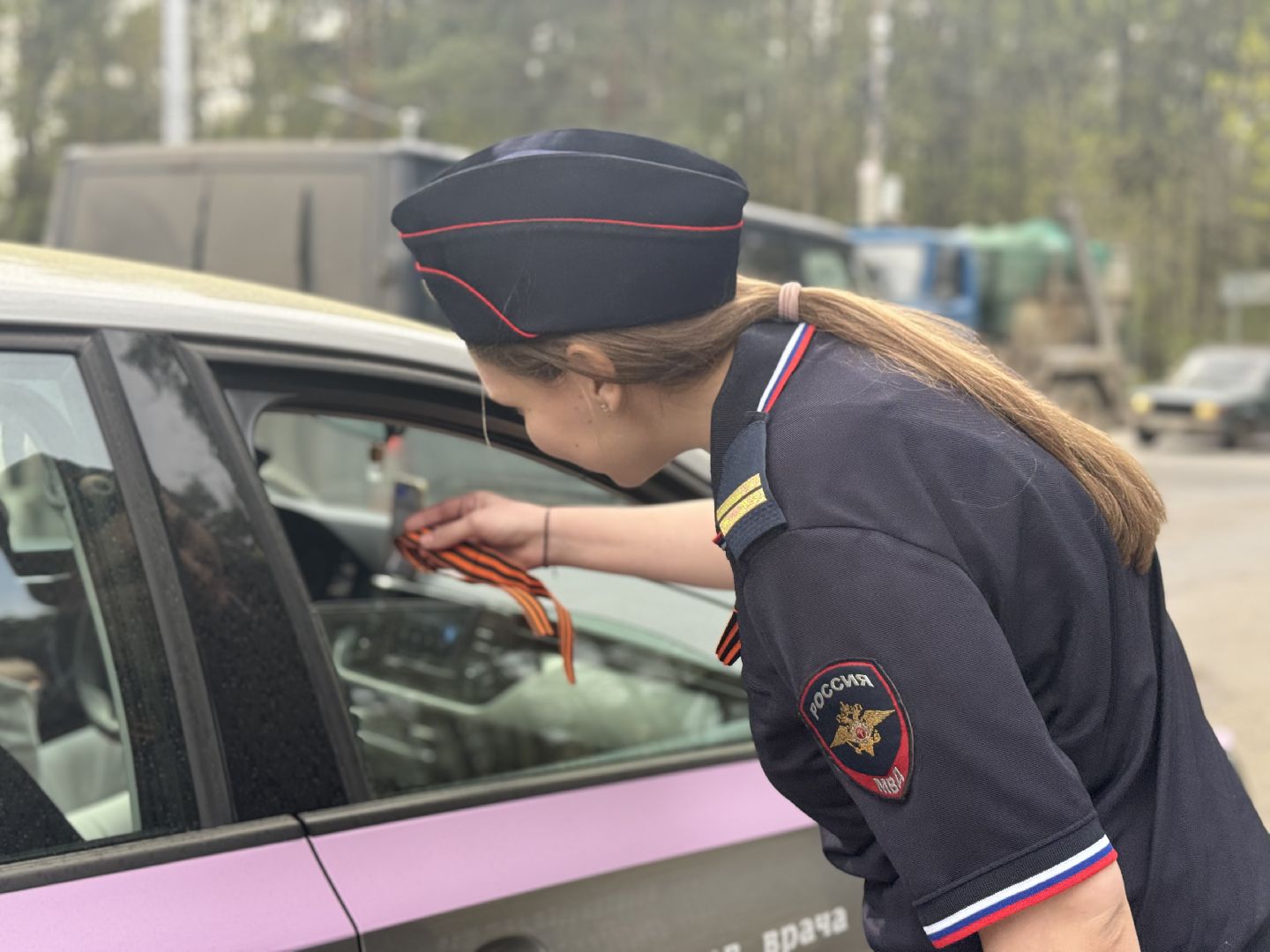 георгиевская лента, ленинский городской округ, сотрудники гибдд, автолюбители,