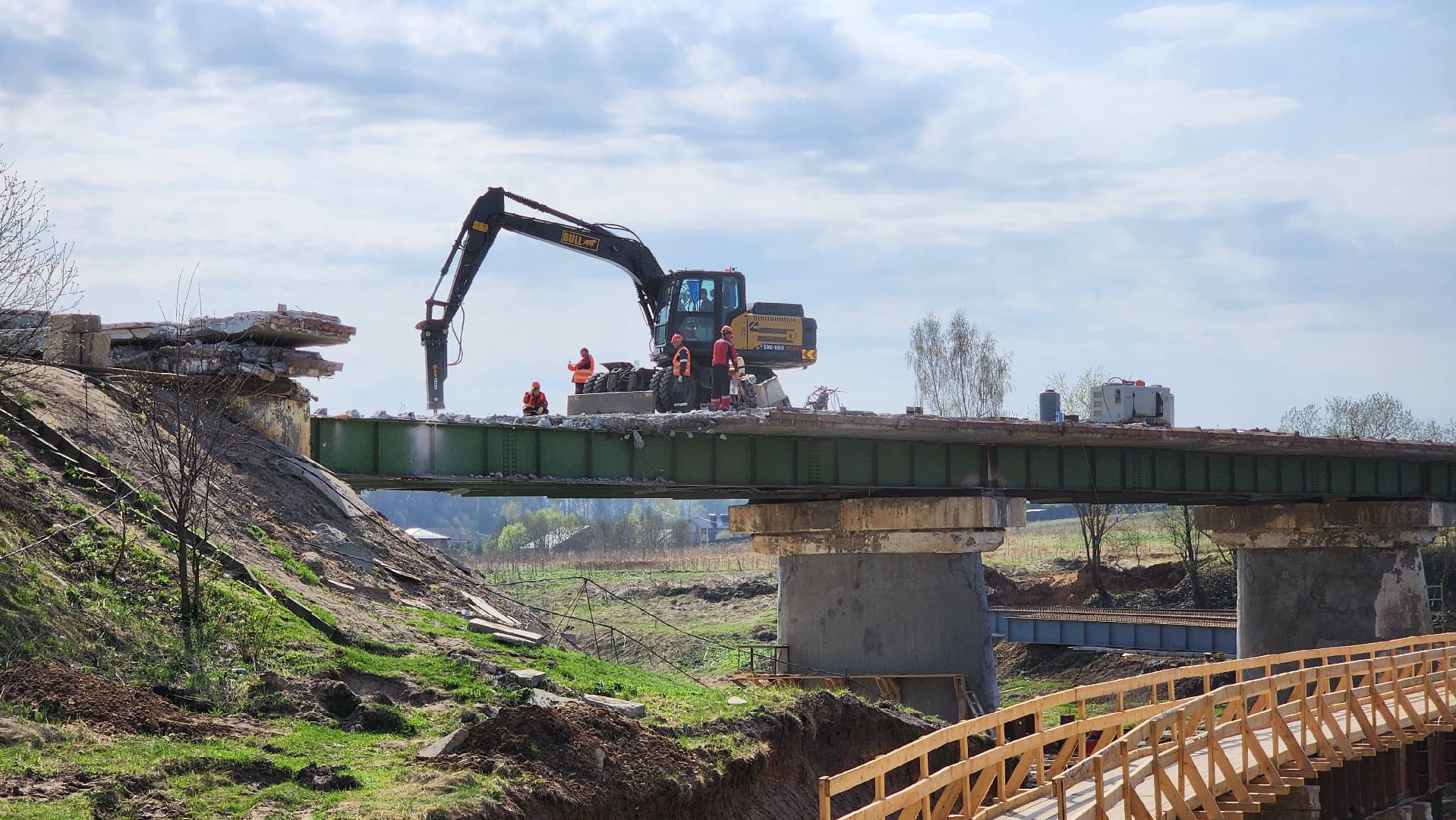 Руза, Поречье , Ремонт моста , Дороги ,