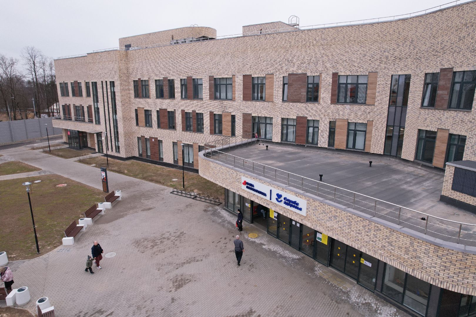 видео с коптера, больница хотьково, кдц хотьково,