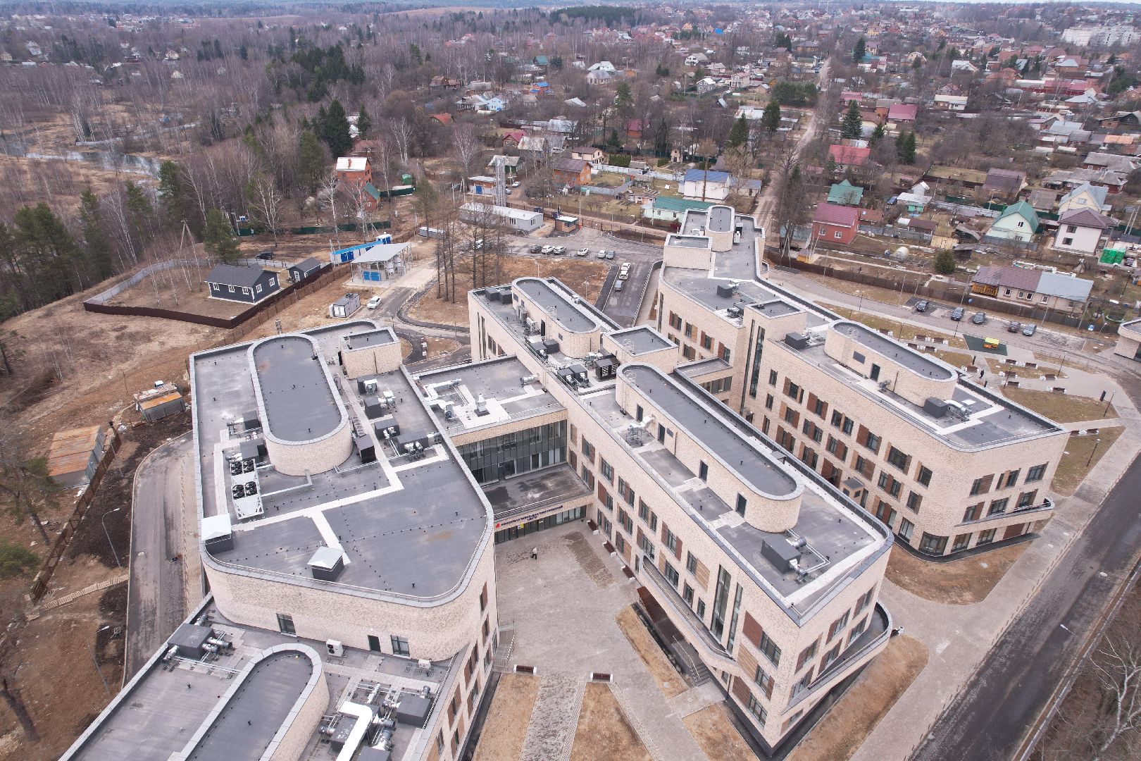 видео с коптера, больница хотьково, кдц хотьково,