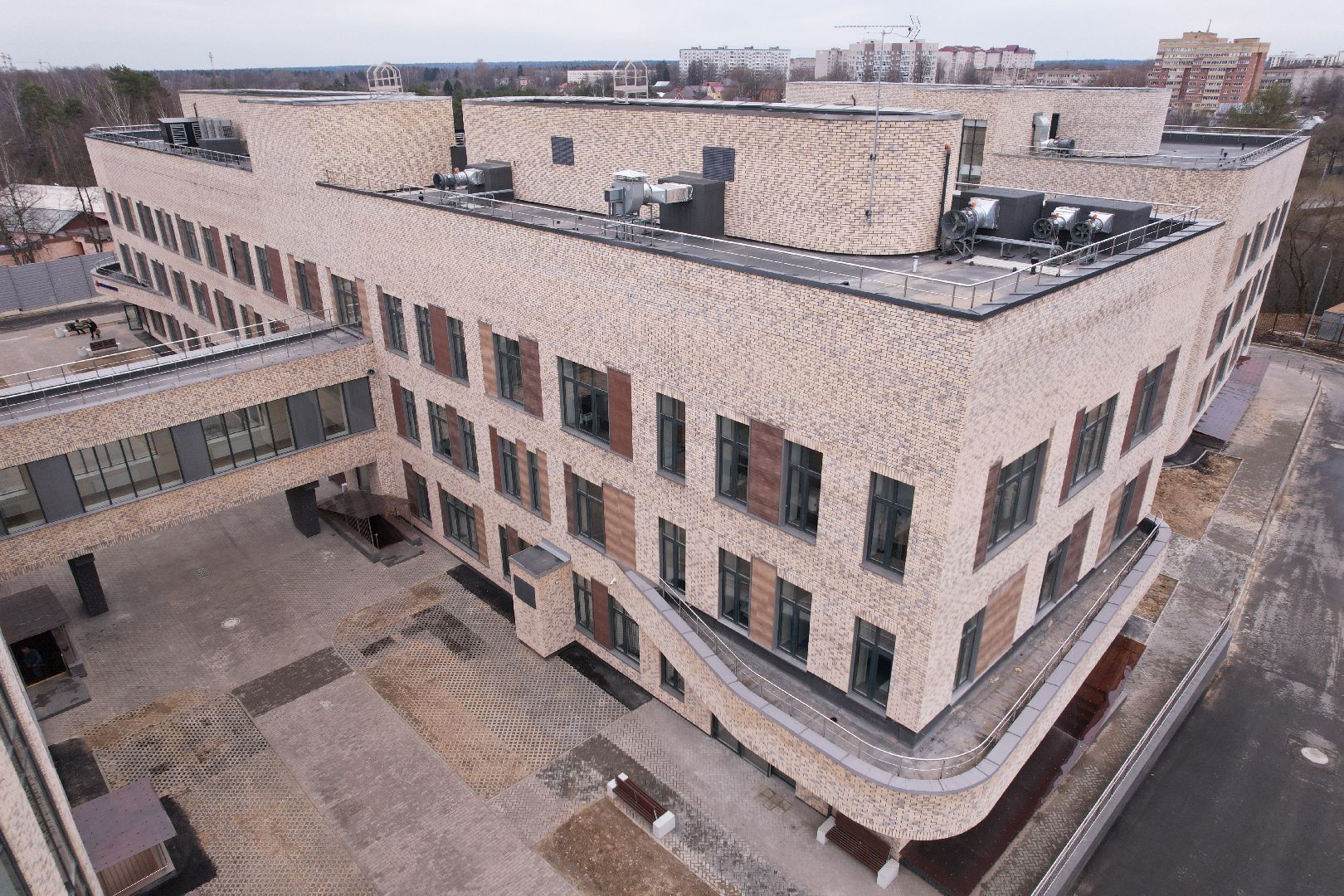 видео с коптера, больница хотьково, кдц хотьково,