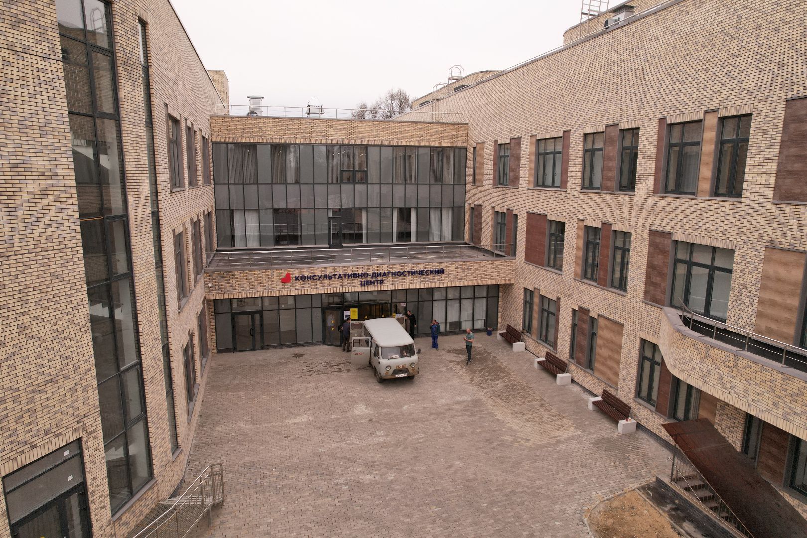 видео с коптера, больница хотьково, кдц хотьково,