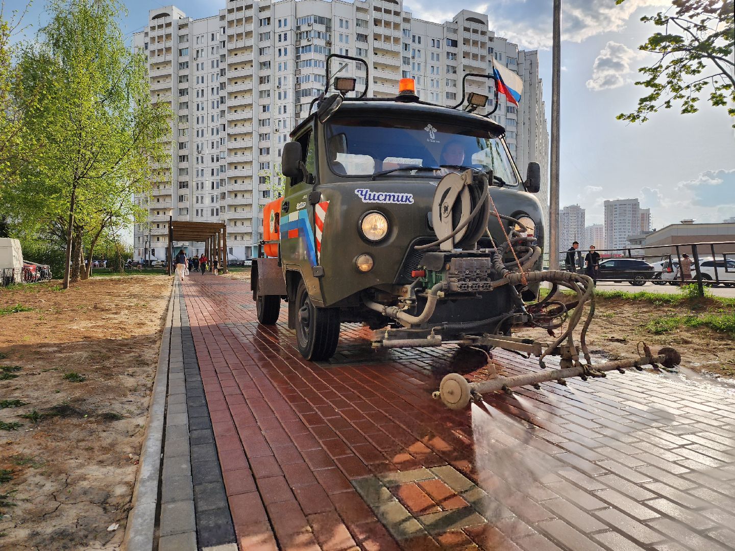 Подольск, Чистик, уборка территории,