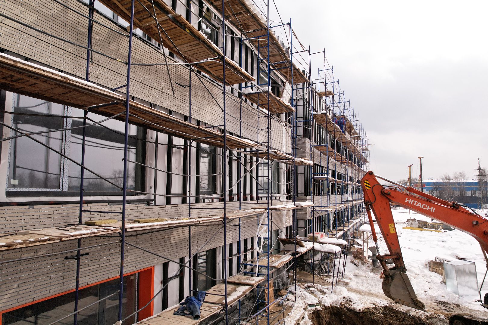 видео с коптера, детский сад в мытищах, строительство детского сада,