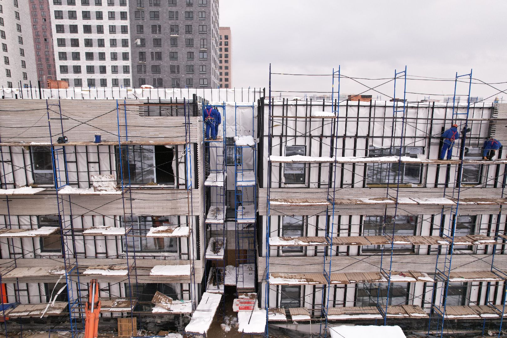 видео с коптера, детский сад в мытищах, строительство детского сада,