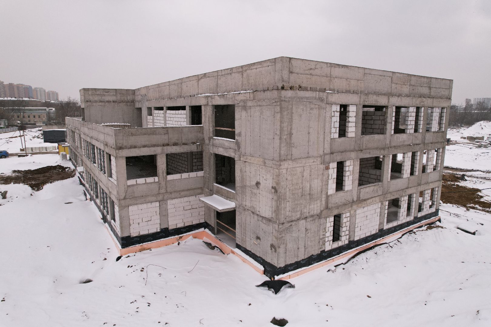 видео с коптера, ЖК Ярославский квартал, детский сад в мытищах,