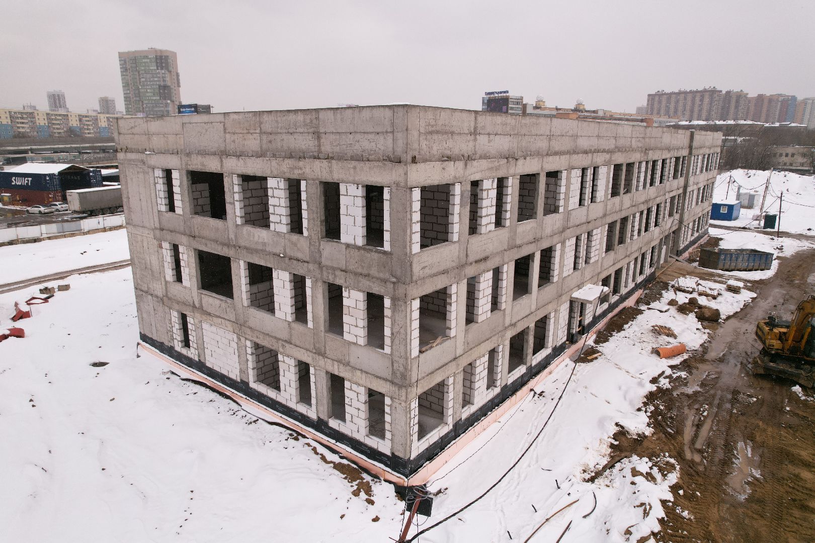 видео с коптера, ЖК Ярославский квартал, детский сад в мытищах,