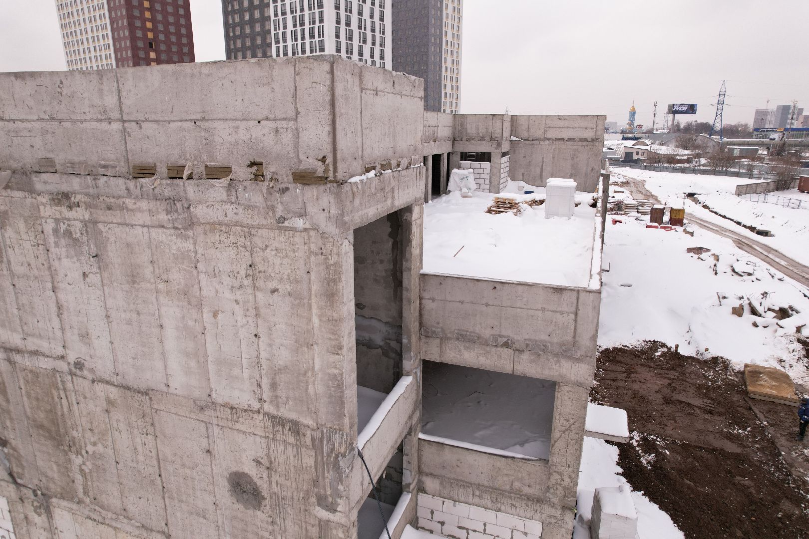 видео с коптера, ЖК Ярославский квартал, детский сад в мытищах,