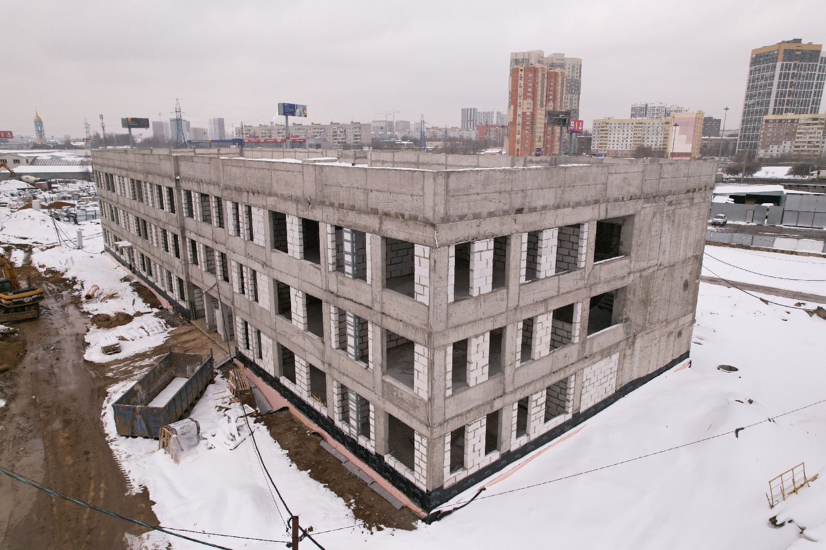 видео с коптера, ЖК Ярославский квартал, детский сад в мытищах,