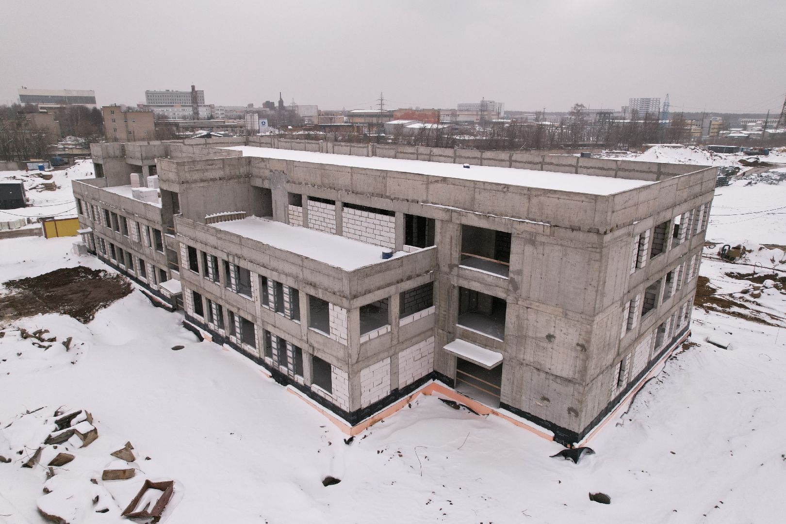 видео с коптера, ЖК Ярославский квартал, детский сад в мытищах,