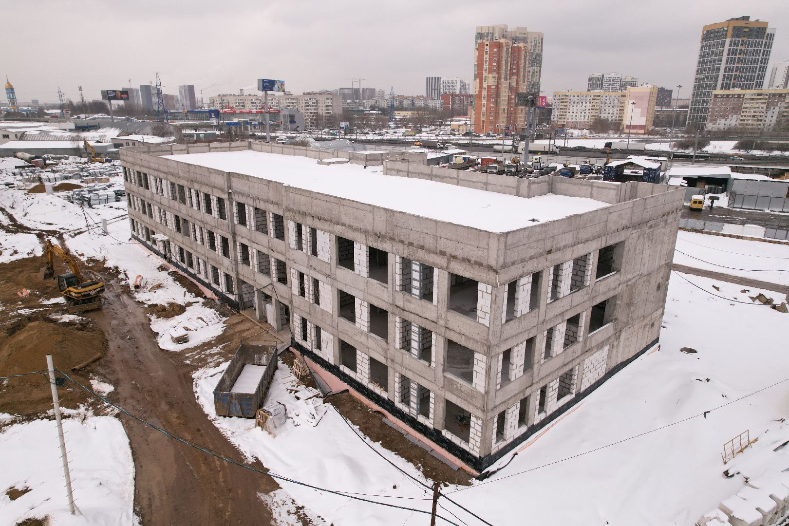 видео с коптера, ЖК Ярославский квартал, детский сад в мытищах,