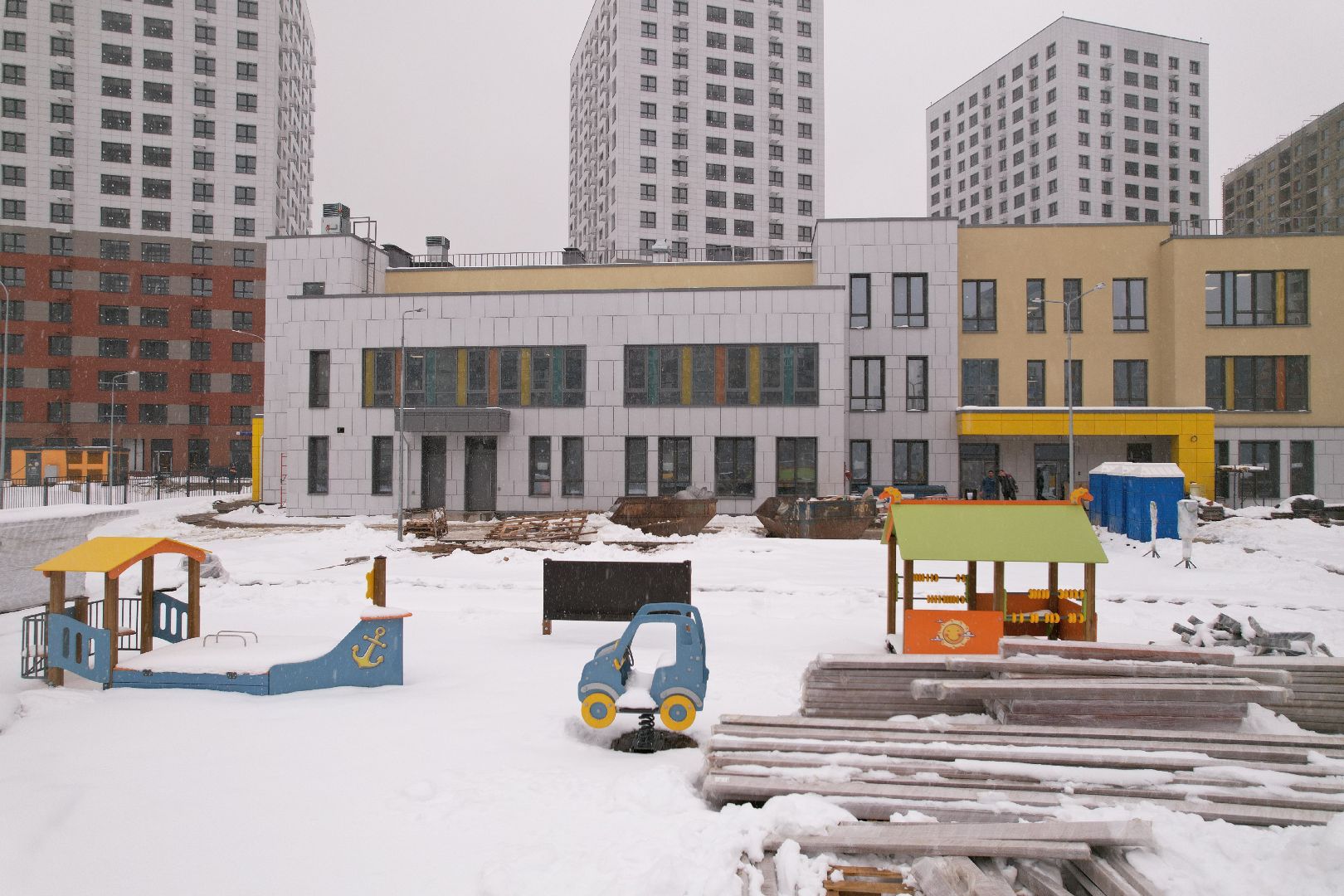 видео с коптера, ЖК Новое Медведково, детский сад в мытищах,