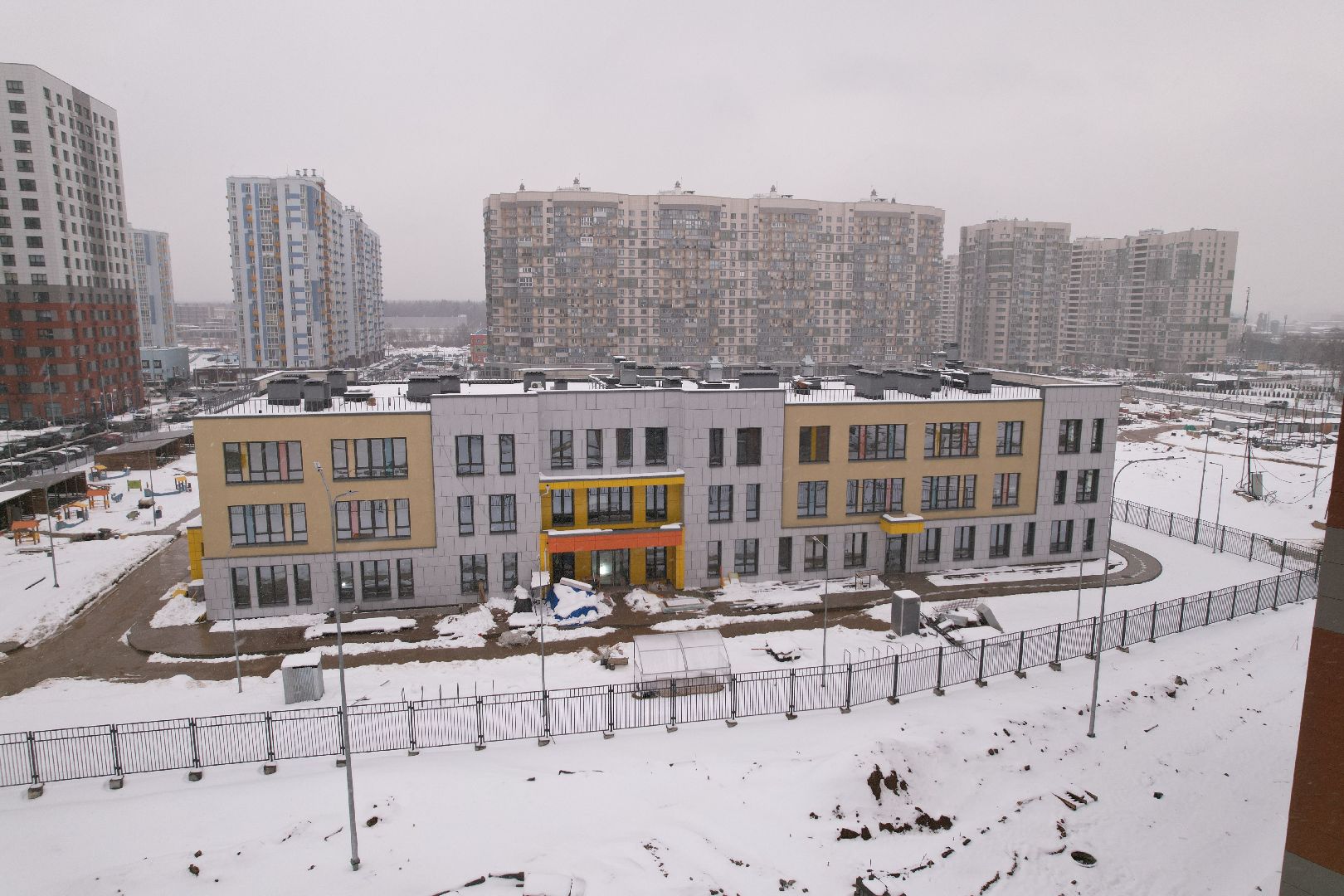 видео с коптера, ЖК Новое Медведково, детский сад в мытищах,
