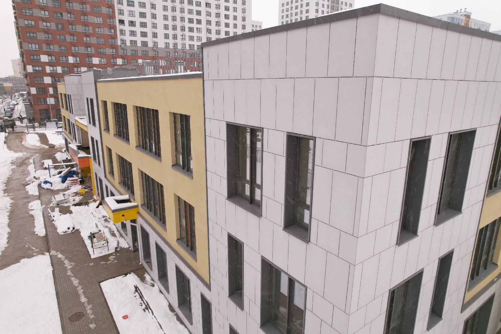 видео с коптера, ЖК Новое Медведково, детский сад в мытищах,