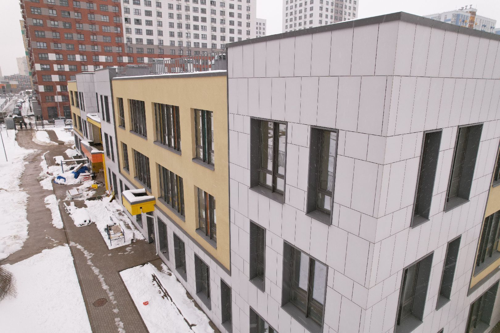 видео с коптера, ЖК Новое Медведково, детский сад в мытищах,