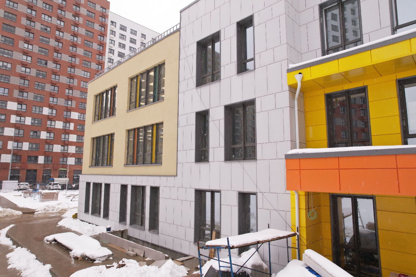 видео с коптера, ЖК Новое Медведково, детский сад в мытищах,