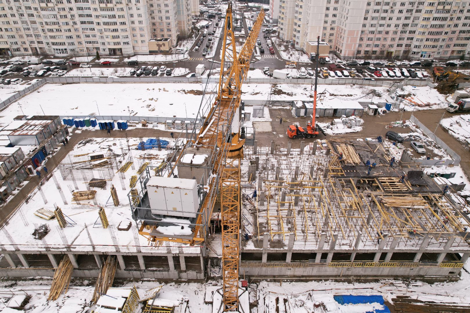 видео с коптера, жк ярославский,  детский сад в мытищах,