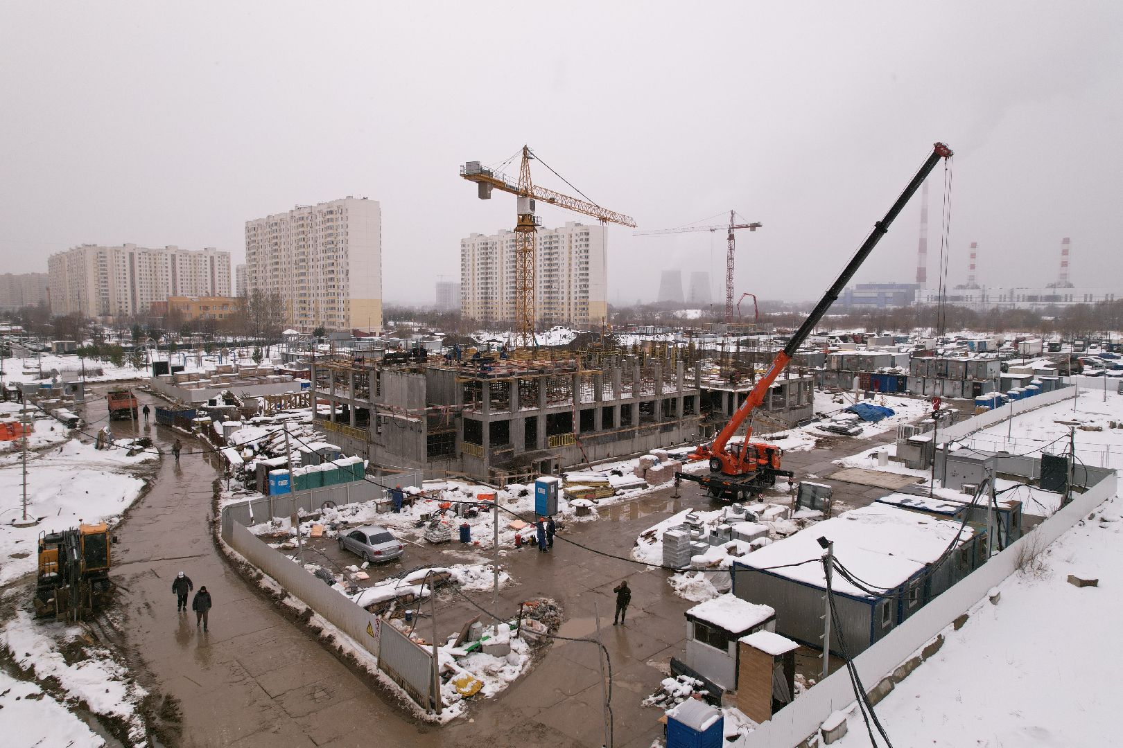 видео с коптера, жк ярославский,  детский сад в мытищах,