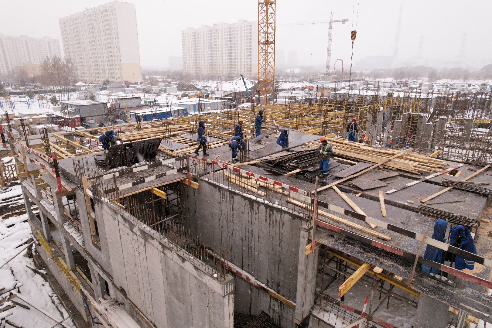 видео с коптера, жк ярославский,  детский сад в мытищах,