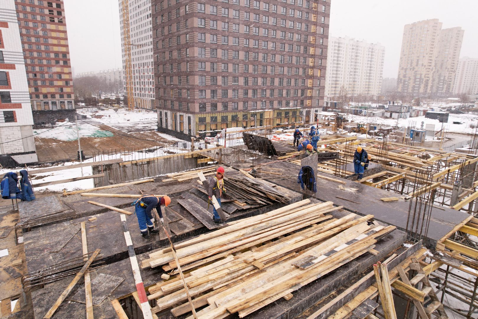видео с коптера, жк ярославский,  детский сад в мытищах,