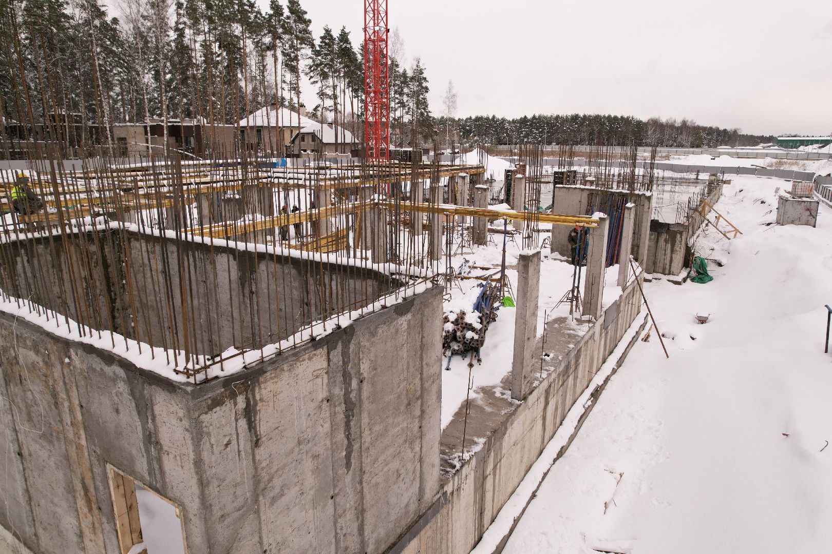 видео с коптера, детский сад в мытищах, строительство детского сада,