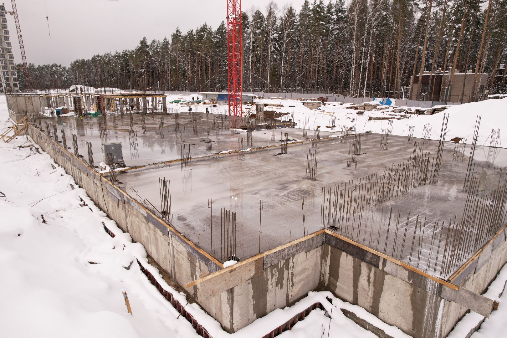видео с коптера, детский сад в мытищах, строительство детского сада,