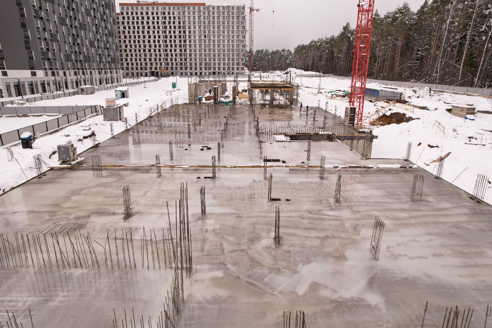 видео с коптера, детский сад в мытищах, строительство детского сада,