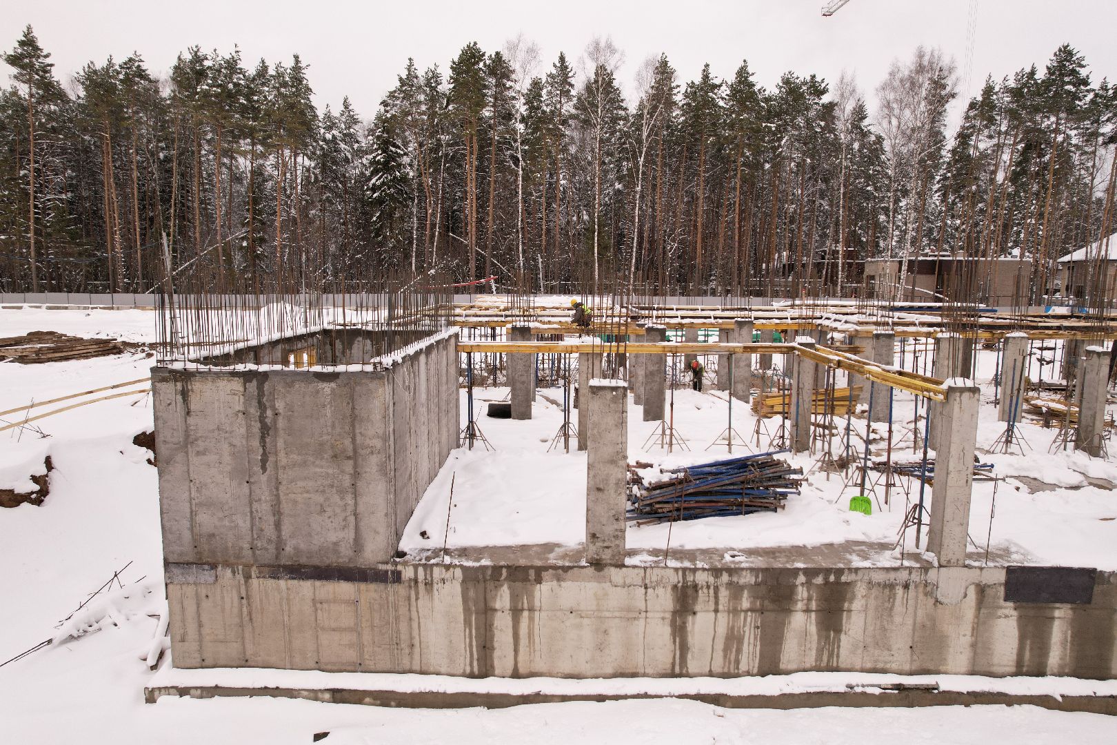 видео с коптера, детский сад в мытищах, строительство детского сада,