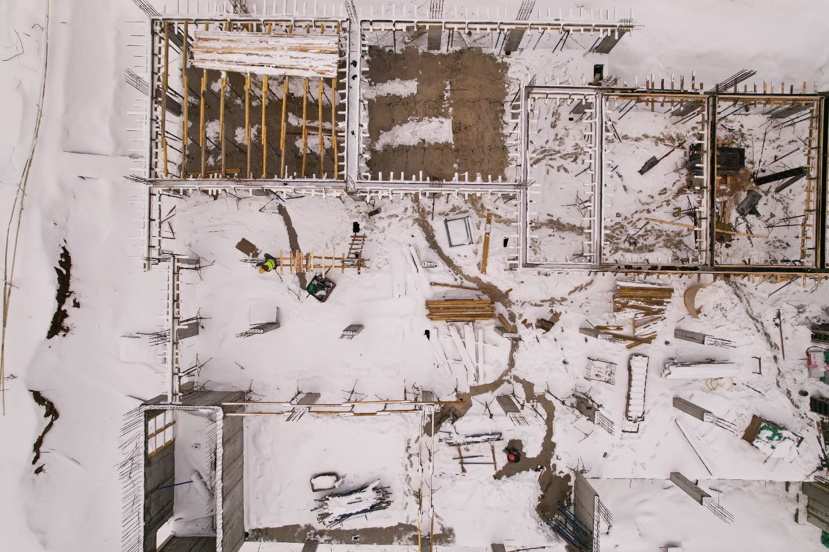 видео с коптера, детский сад в мытищах, строительство детского сада,