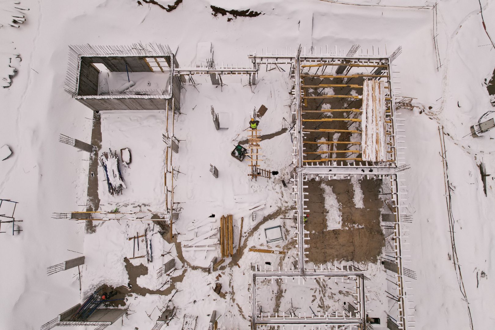 видео с коптера, детский сад в мытищах, строительство детского сада,