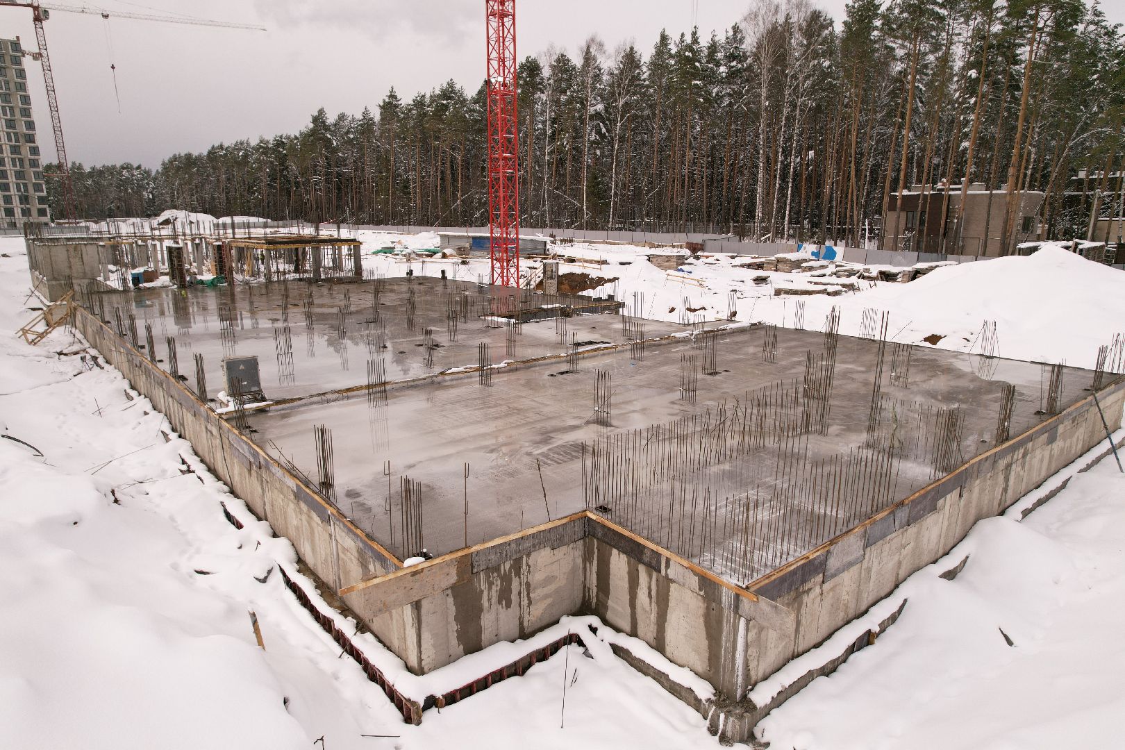 видео с коптера, детский сад в мытищах, строительство детского сада,