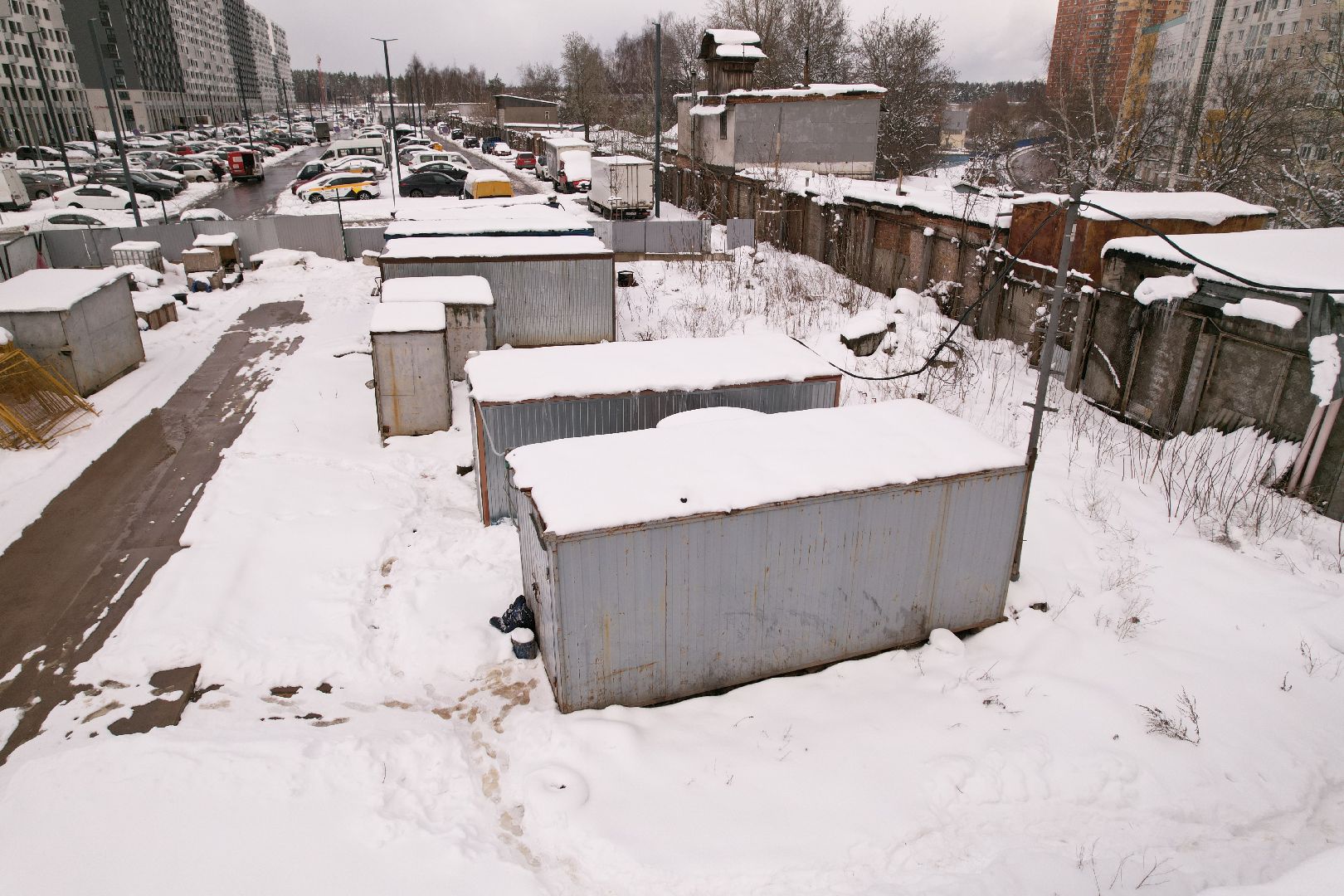 видео с коптера, строительство поликлиники в мытищи парк,