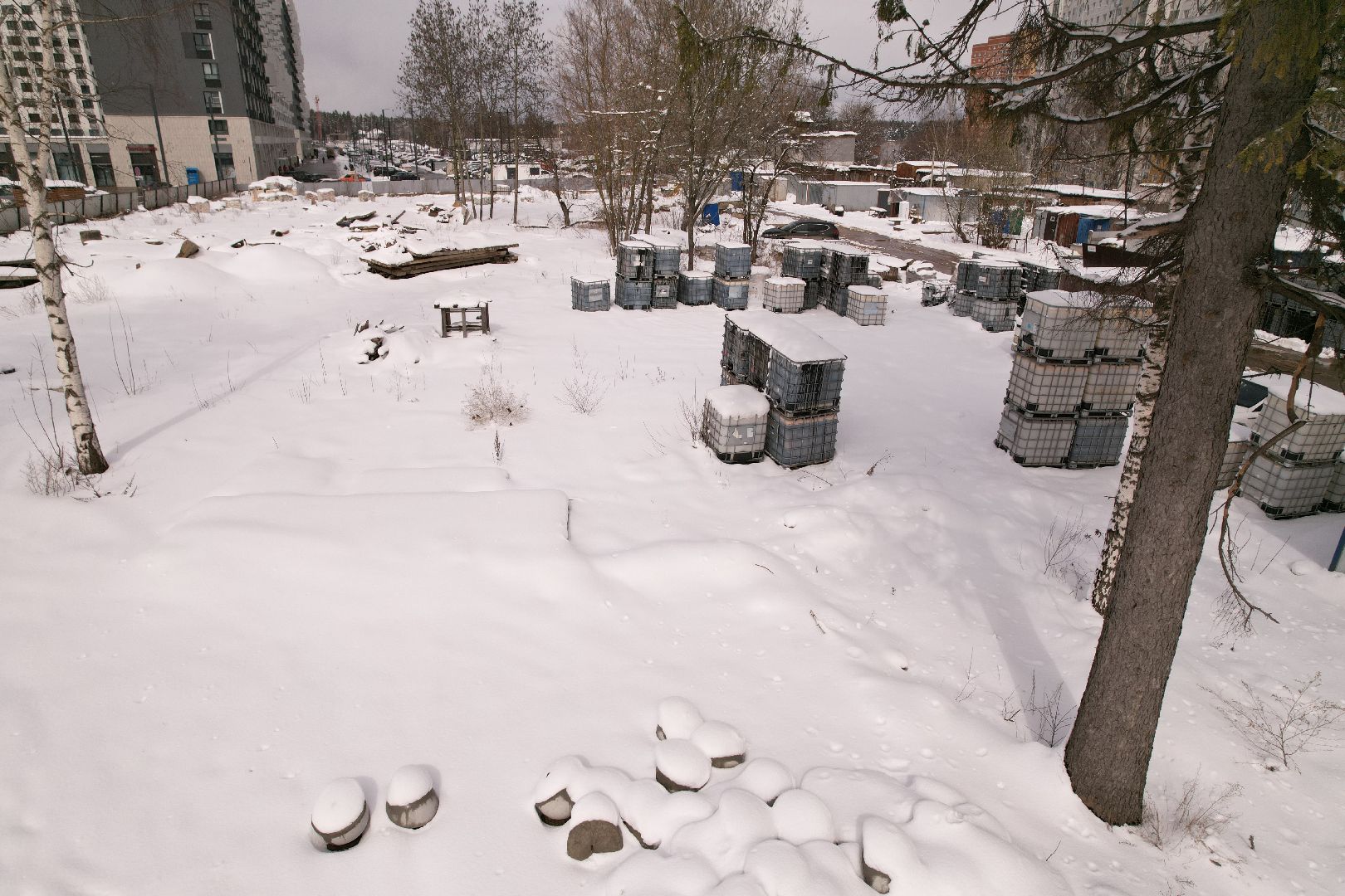видео с коптера, строительство поликлиники в мытищи парк,
