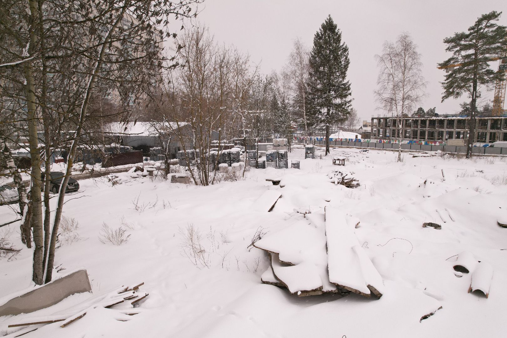 видео с коптера, строительство поликлиники в мытищи парк,