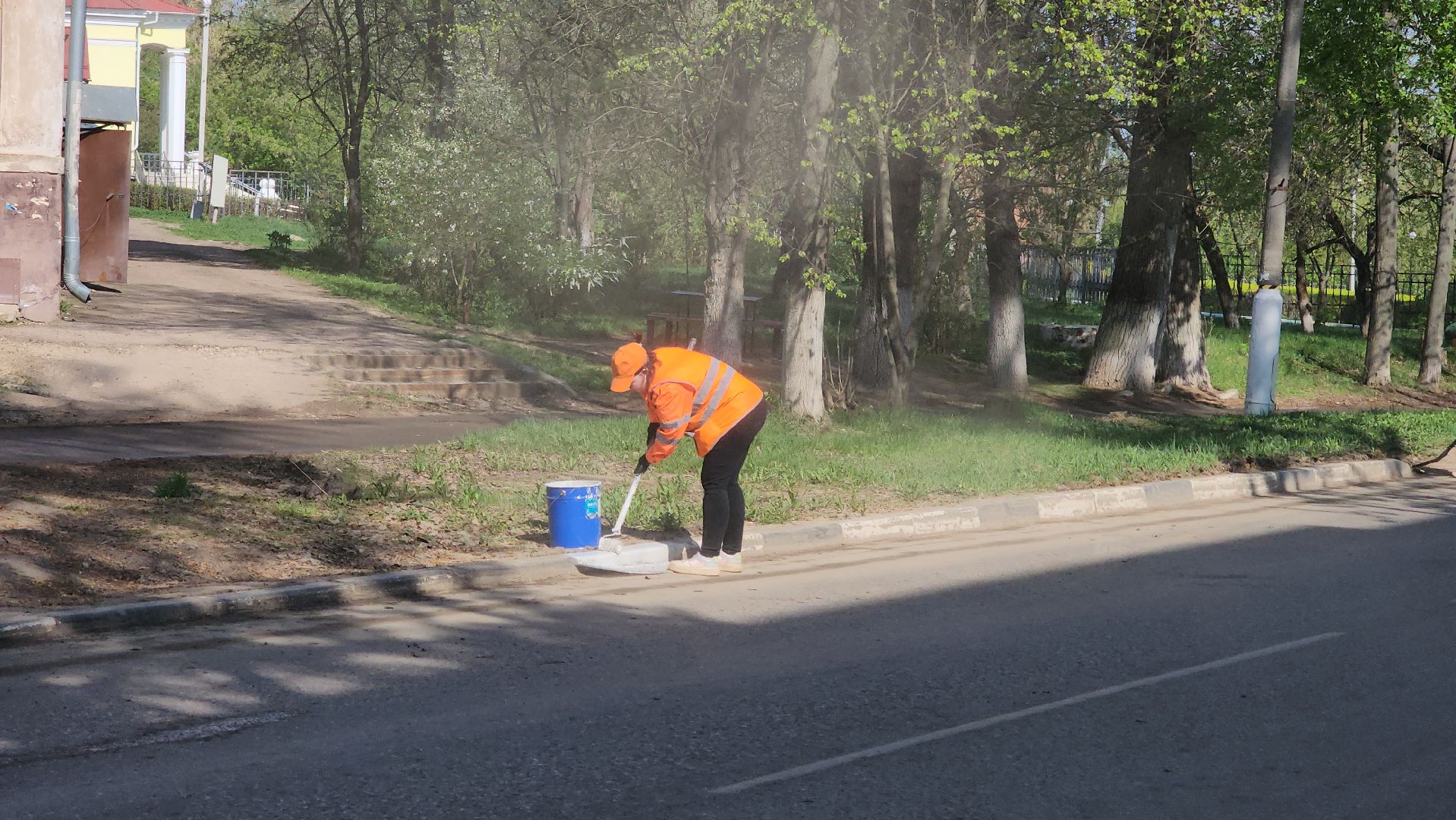 кашира, уборка дорог, влажная уборка города, мосавтодор, дороги,  бордюры,