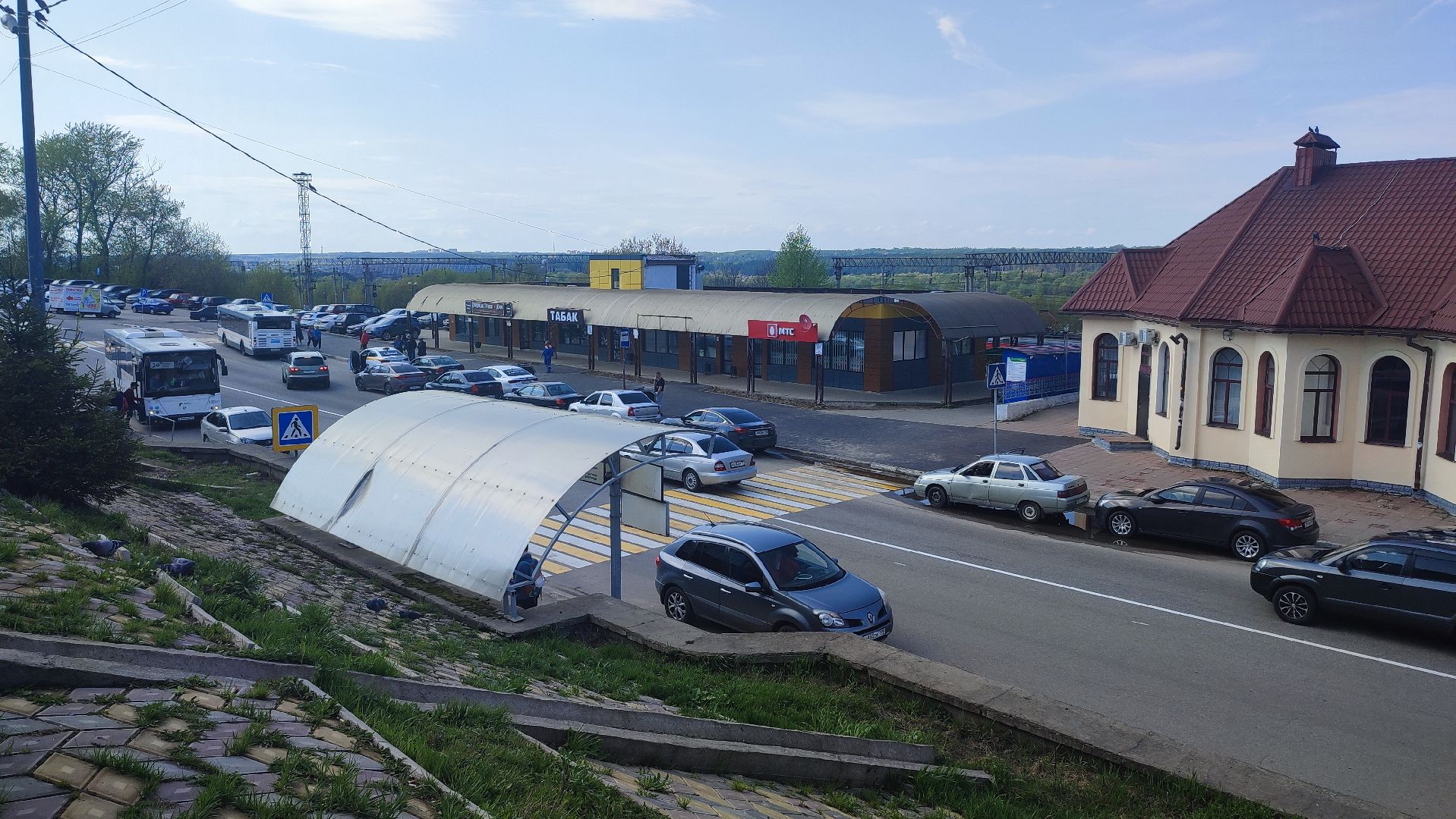 Кашира, вокзал, площадь, железная дорога, асфальт