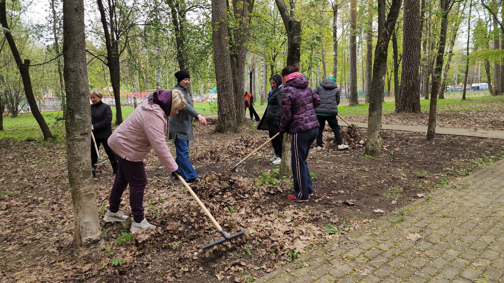 общеобластной субботник, уборка, Центральный парк,Ногинск, Богородский городской округ,
