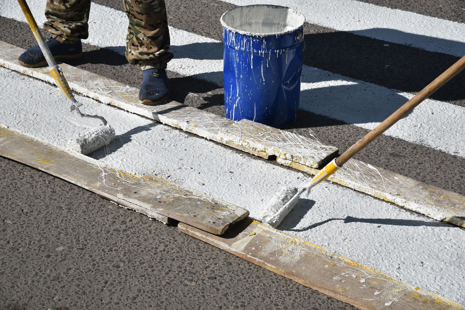 лотошино, благоустройство, покраска пешеходных переходов,