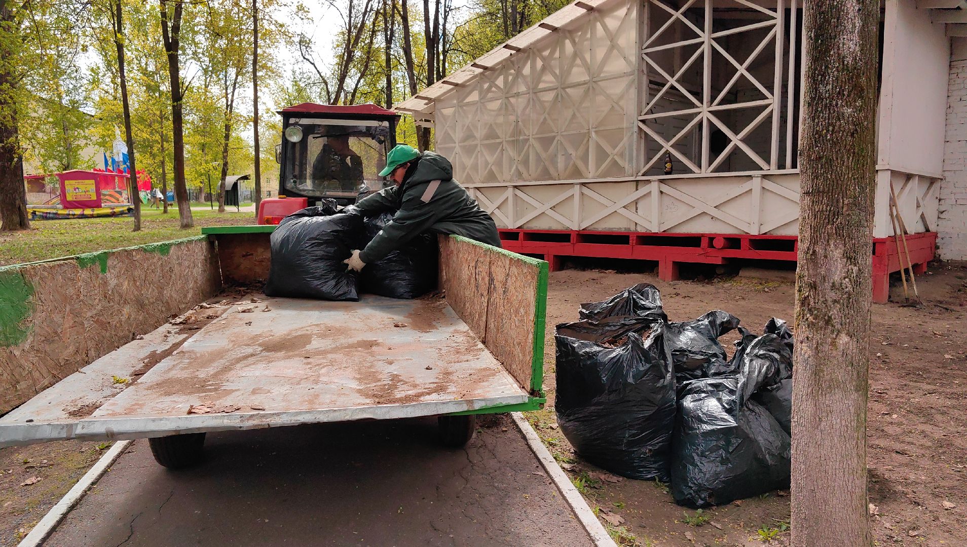 субботник, парк, мусор, листва,