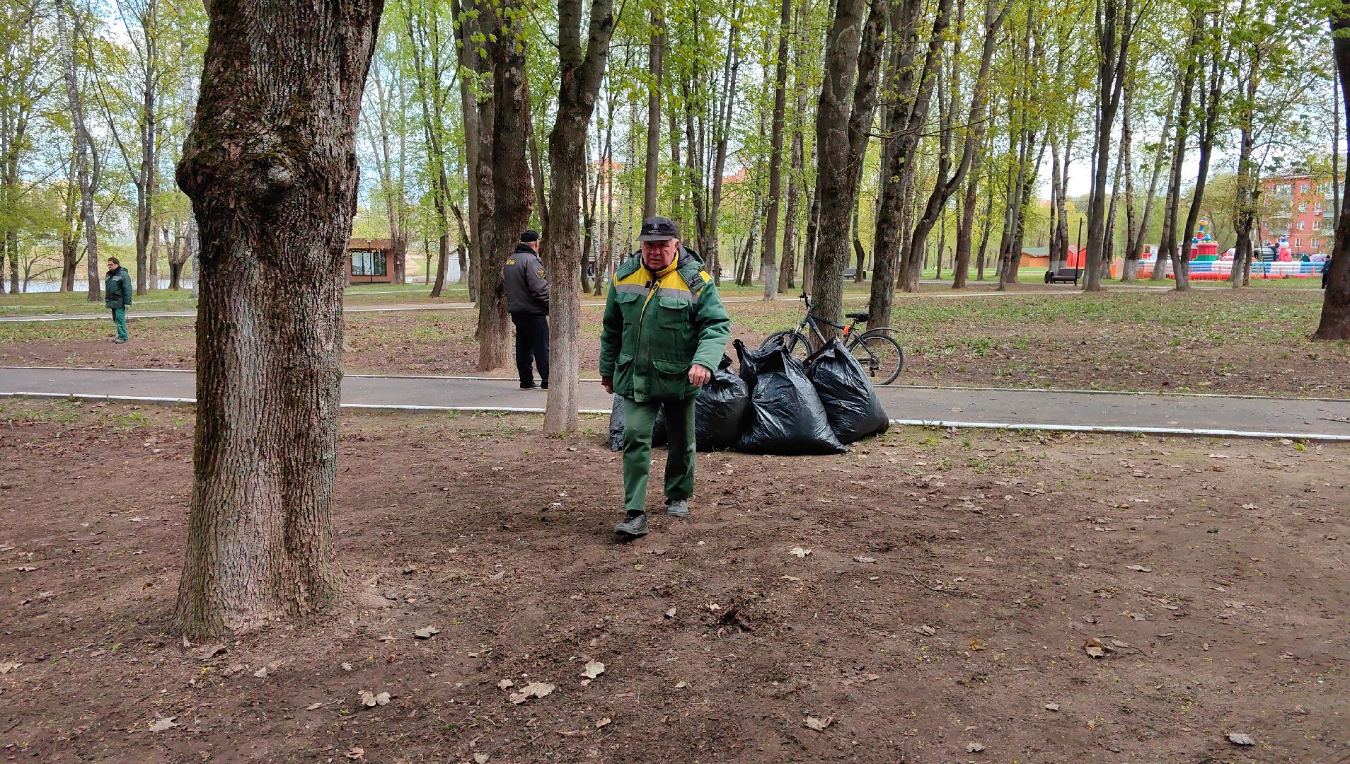 субботник, парк, мусор, листва,