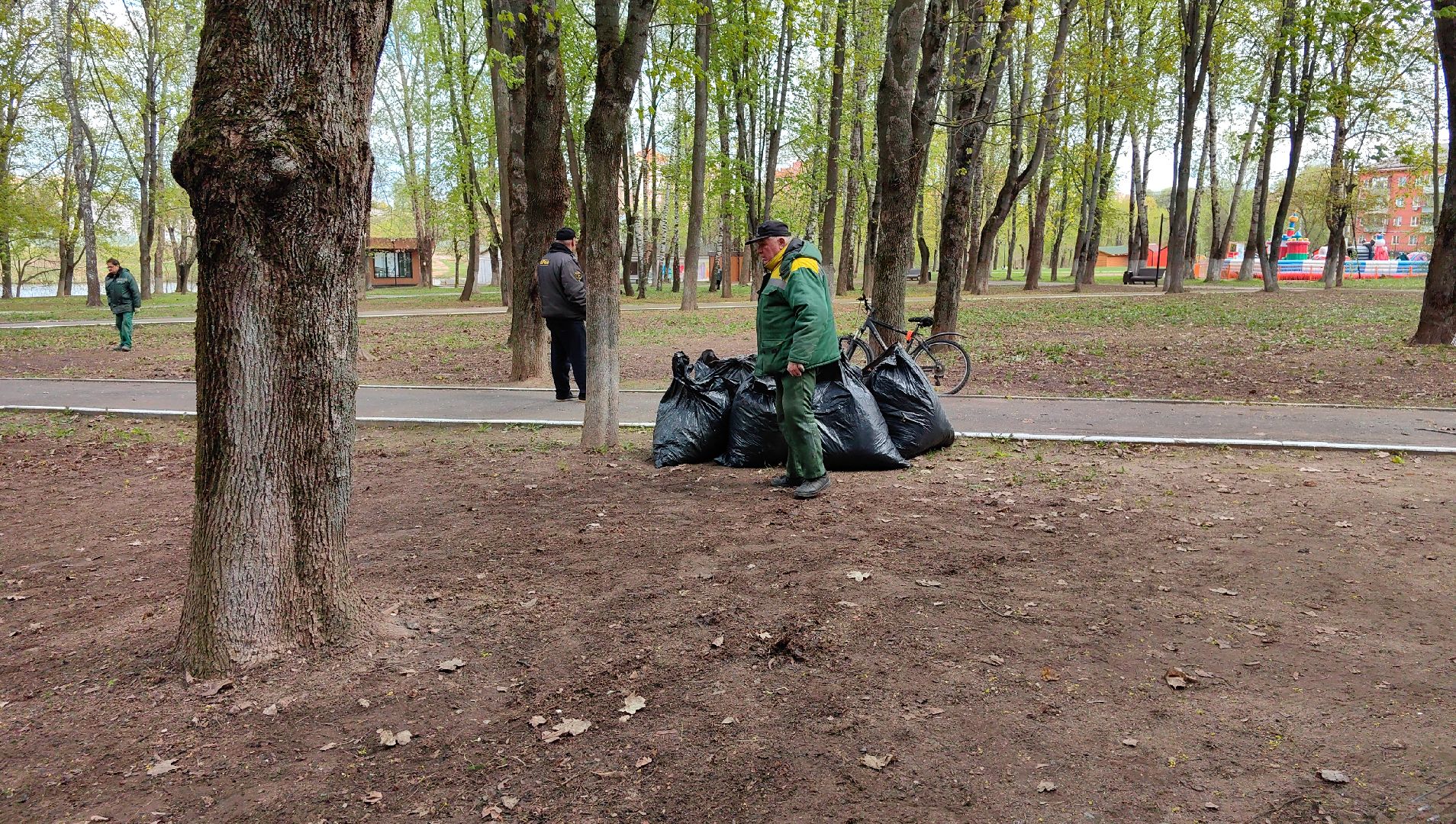 субботник, парк, мусор, листва,