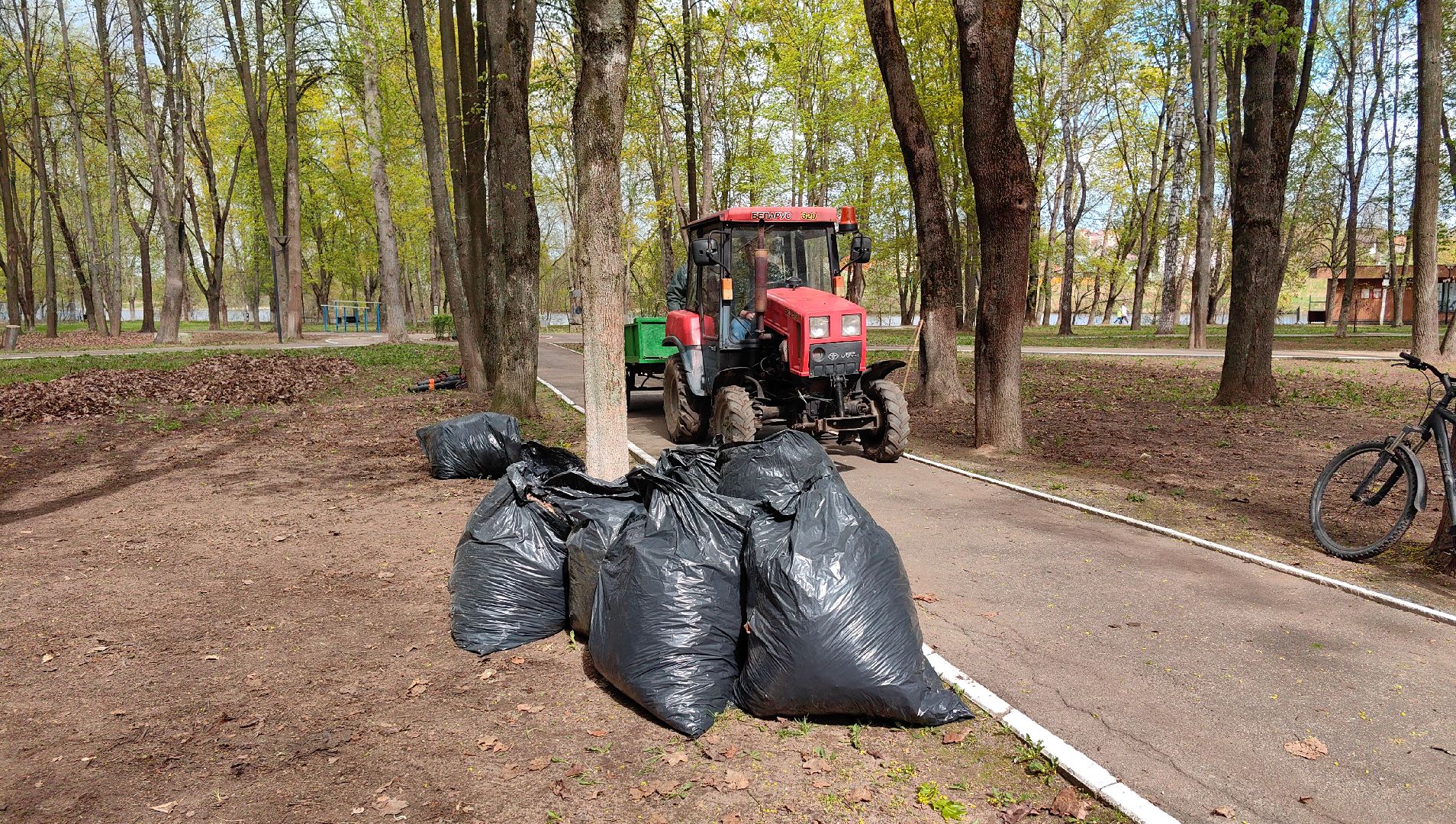 субботник, парк, мусор, листва,