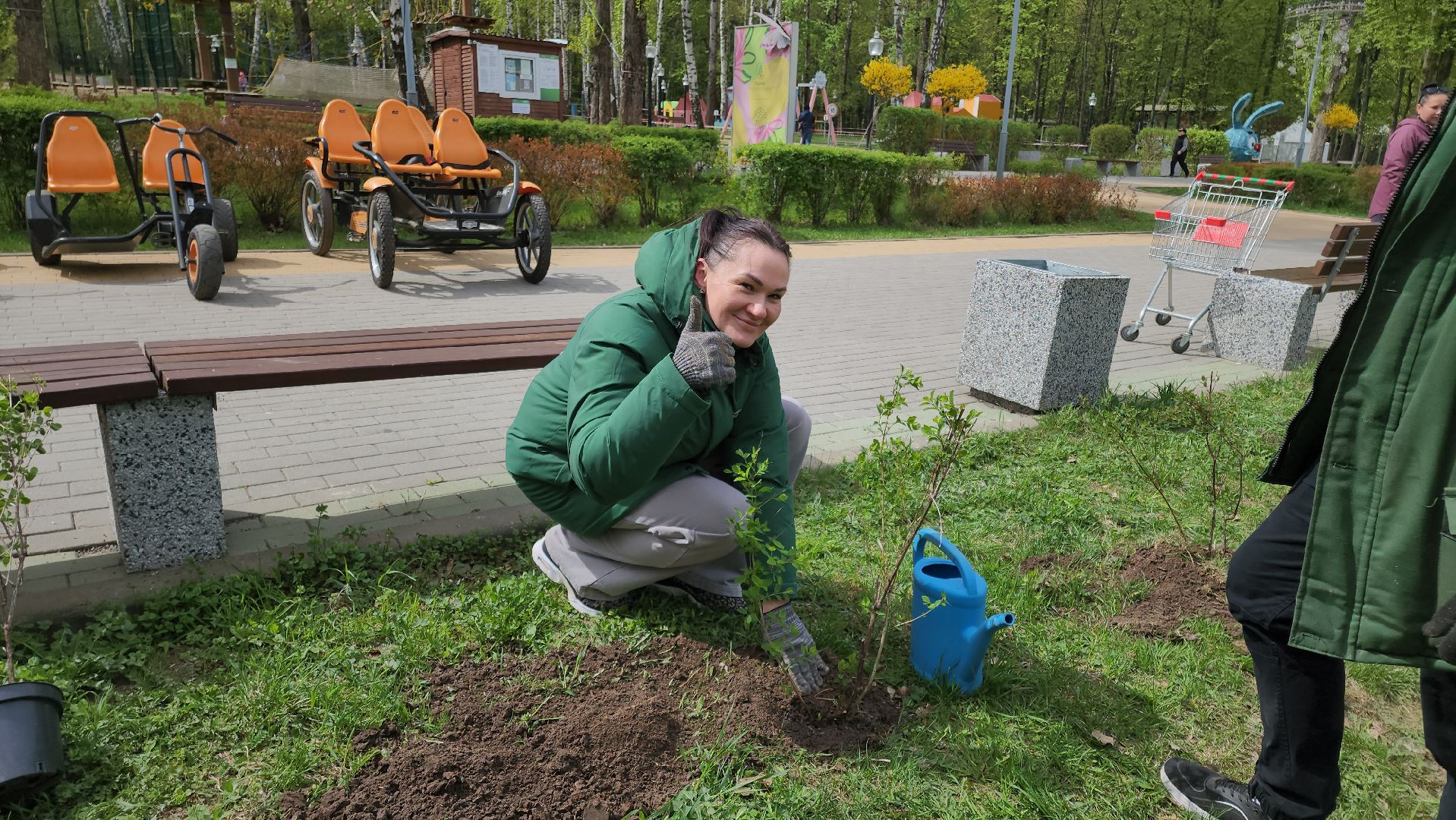 кашира, субботник, парк, благоустройство, посадка деревьев, кустарники,