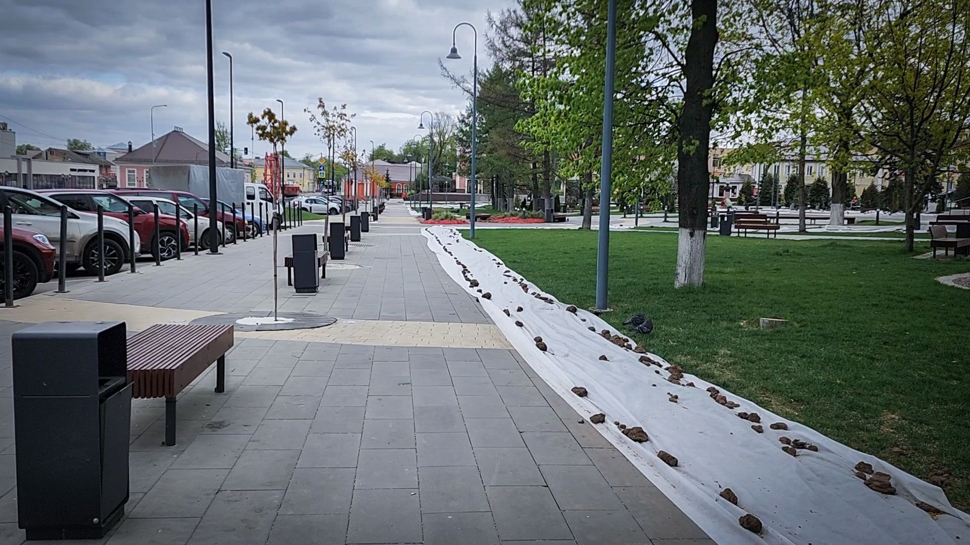 бронницы, благоустройство , декоративная подсыпка дорожек, площадь имени Тимофеева ,