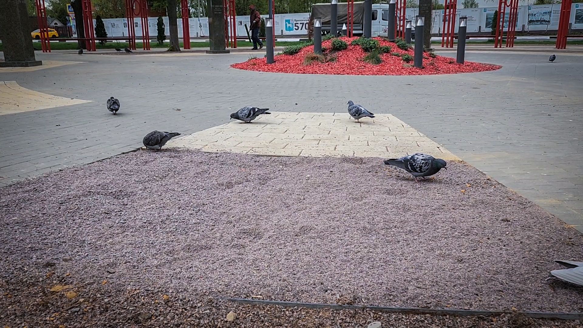 бронницы, благоустройство , декоративная подсыпка дорожек, площадь имени Тимофеева ,