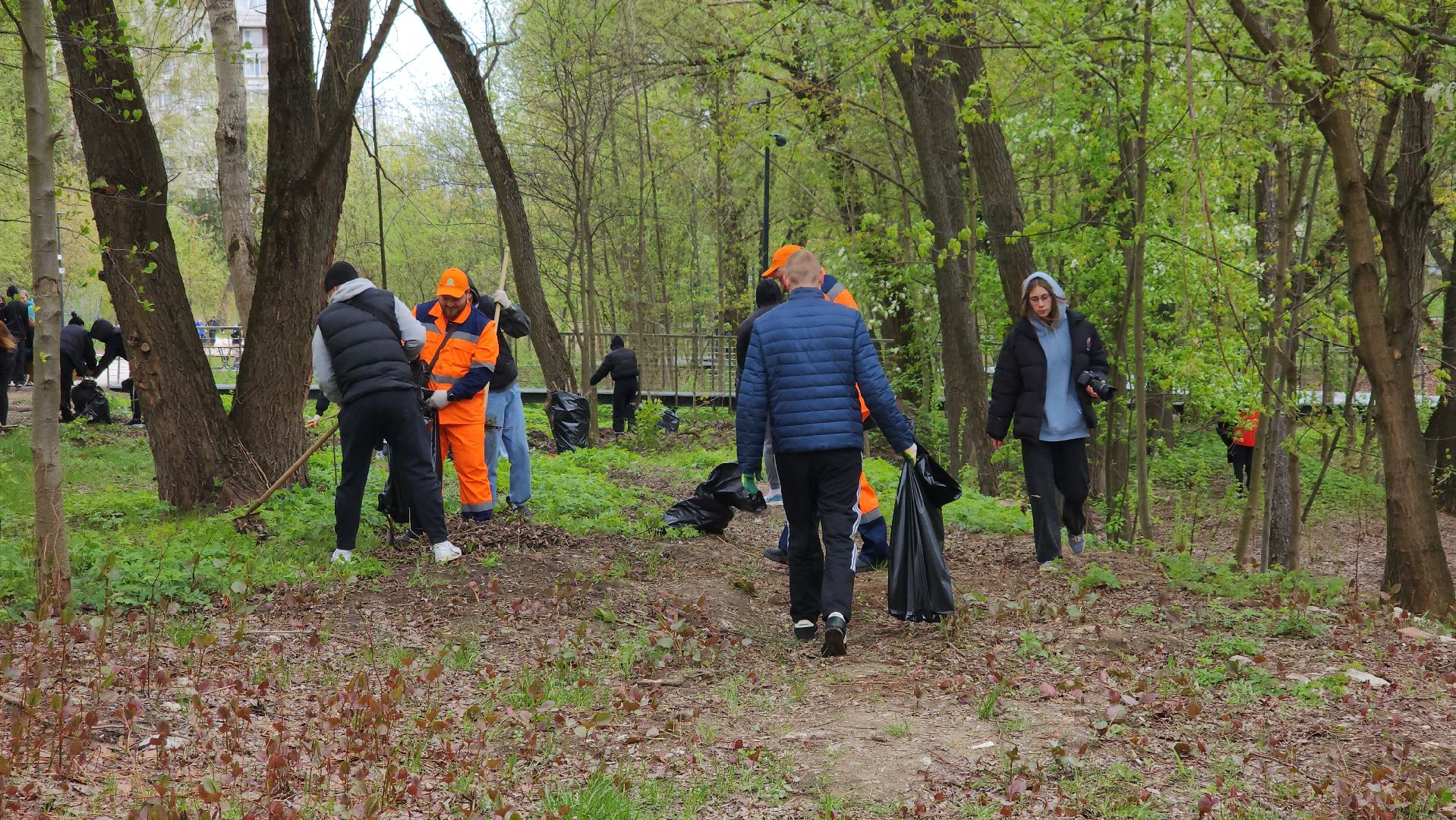 субботник, щёлково, Чкаловское озеро, уборка територии,