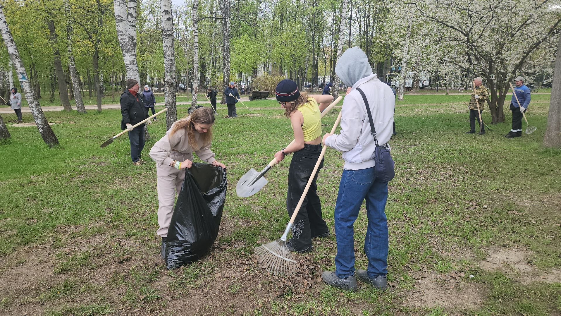 пушкино, субботник, уборка мусора,парки го пушкинский, волонтерская группа,