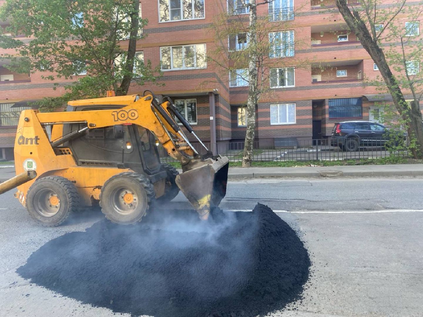 вертикалки, пушкино, западный, ямочный ремонт, восстановление, дорожное покрытие,коммунальная служба, коммунальная техника,