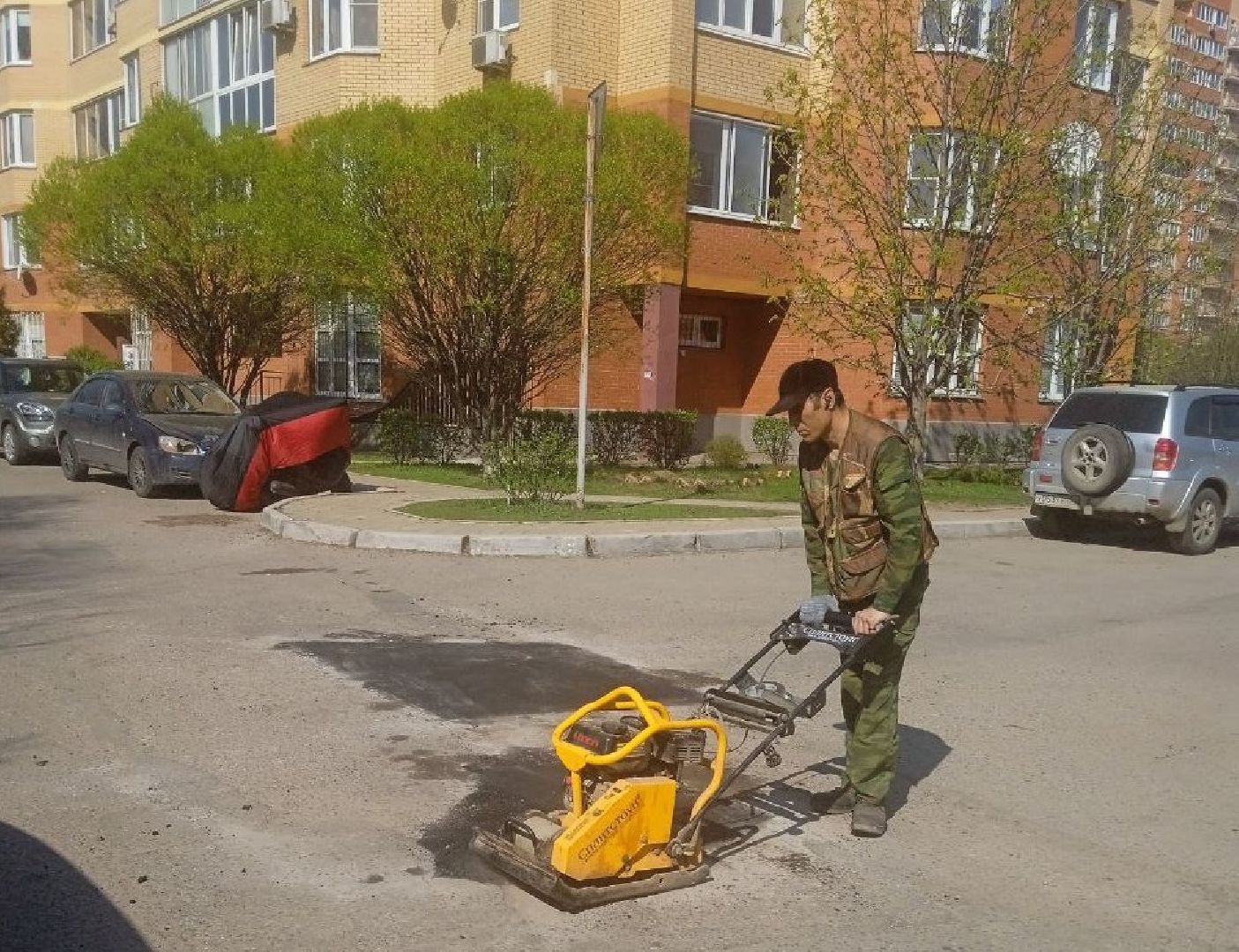 вертикалки, пушкино, западный, ямочный ремонт, восстановление, дорожное покрытие,коммунальная служба, коммунальная техника,