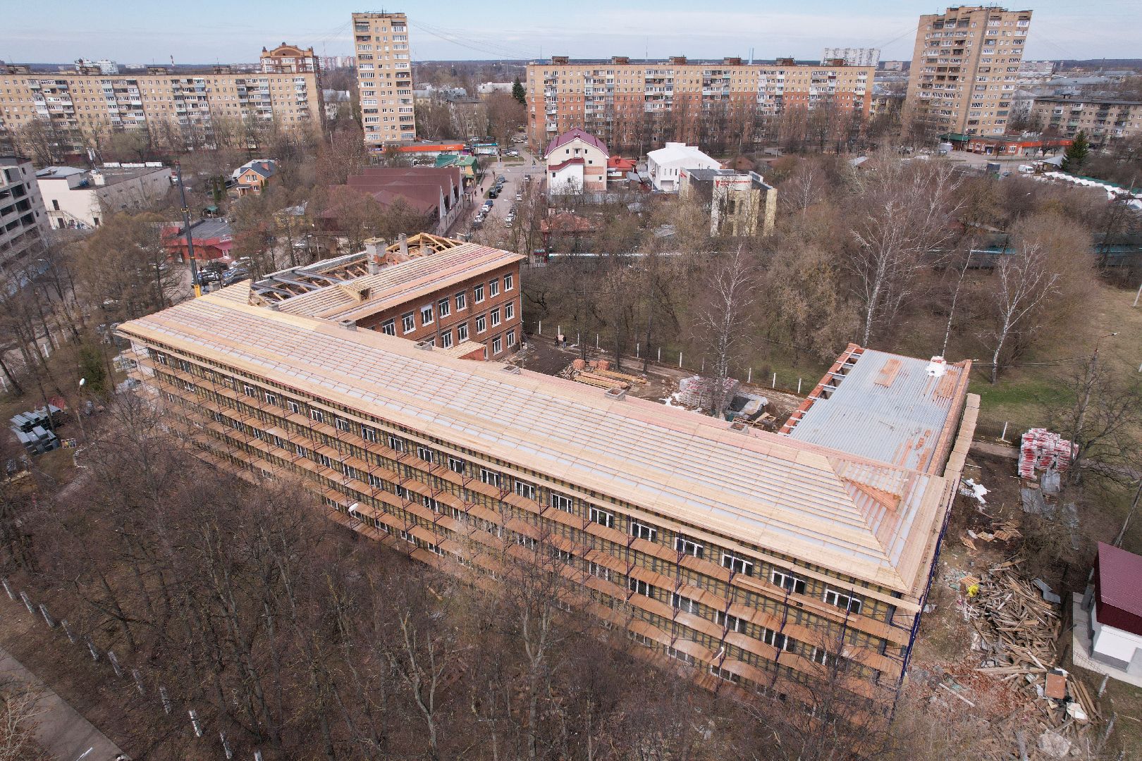 видео с коптера, ремонт школы 6 серпухов, школы в серпухове,